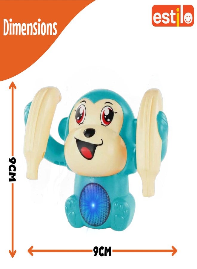 إستلو ألعاب إستيلو للأطفال من عمر 6 إلى 36 شهرًا: لعبة قرد موسيقي متدحرج لوقت الاستلقاء على البطن مع أصوات | لعبة تفاعلية راقصة متحركة مع أضواء وموسيقى | لعبة صوتية مع مستشعر تحكم صوتي - (أخضر بحري) - Image 5